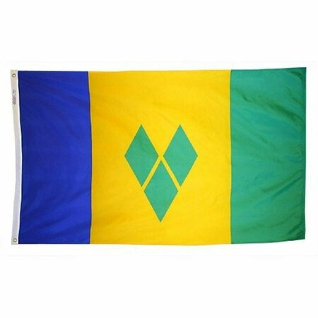 SS COLLECTIBLES 2 ft. X 3 ft. Nyl-Glo St. Vincent Grenadines Flag SS169208